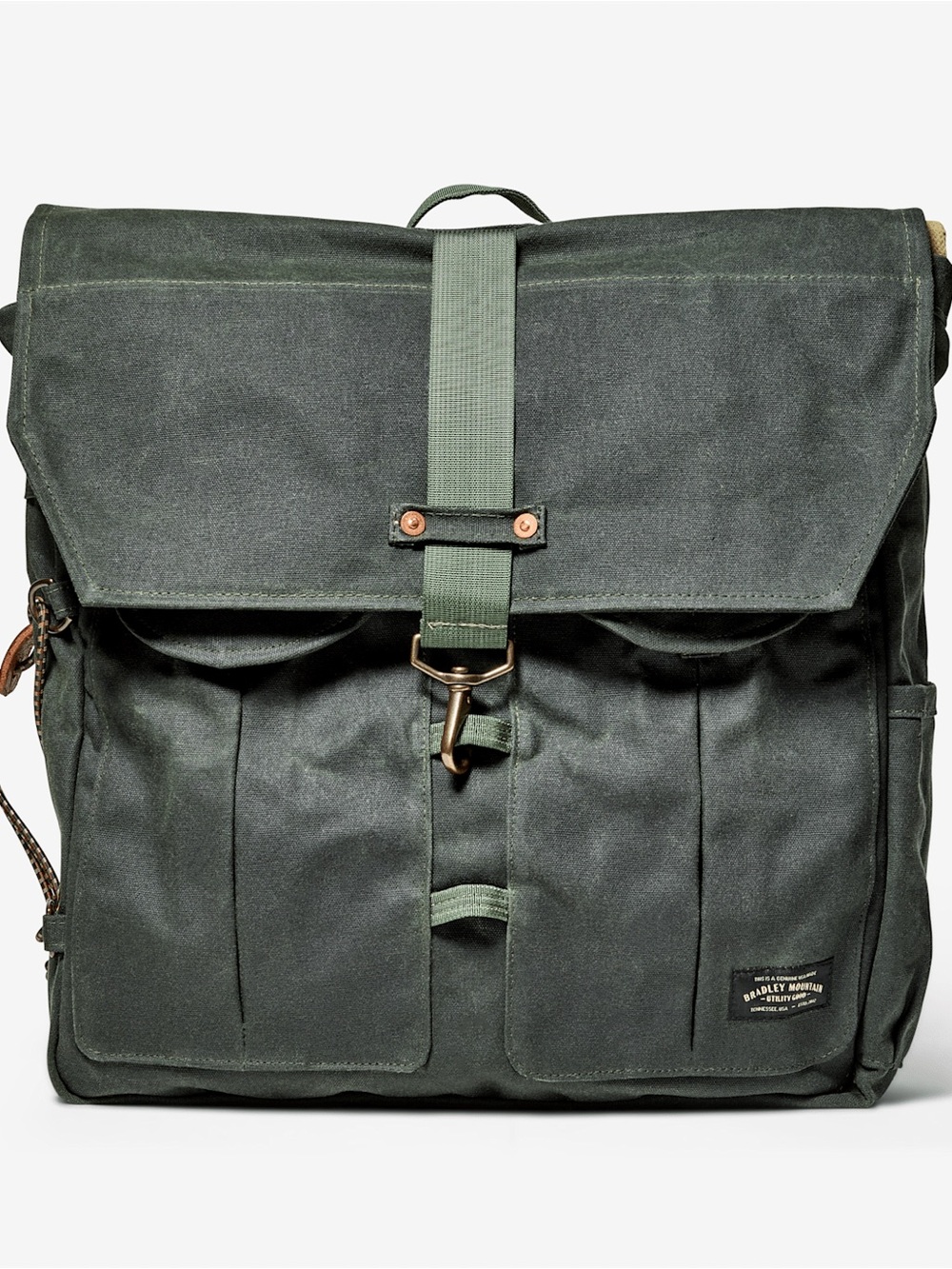 The Canoe Pack - Men's Canvas Flap Backpack in Olive Green